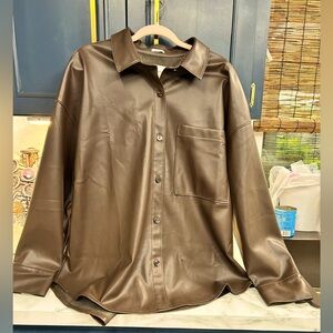 Abercrombie and Fitch oversized chocolate brown, long sleeve shirt XL women’s